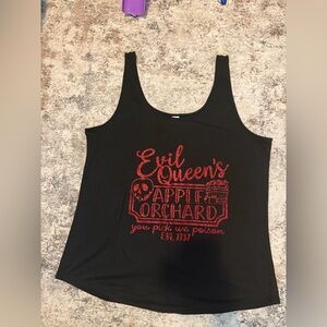 District Black Tank Top with Red Graphic